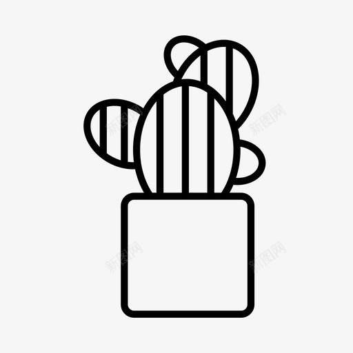 仙人掌装饰家居用品图标svg_新图网 https://ixintu.com 仙人掌 家居用品 植物 装饰 造型
