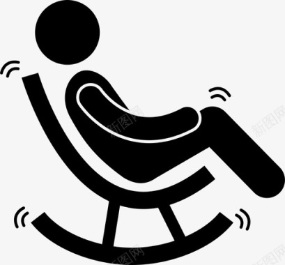 摇椅人坐椅图标图标