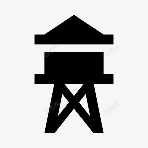 水塔建筑实心2图标svg_新图网 https://ixintu.com 建筑实心2 手绘水塔 水塔