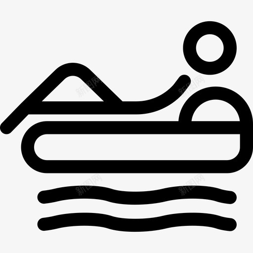 在游泳池里放松直线型图标svg_新图网 https://ixintu.com 在游泳池里放松 直线型