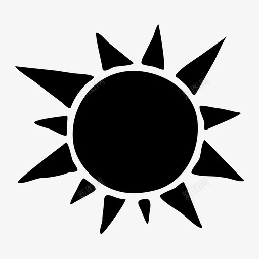 太阳画手图标svg_新图网 https://ixintu.com 夏天 太阳 太阳手画 手 画 阳光