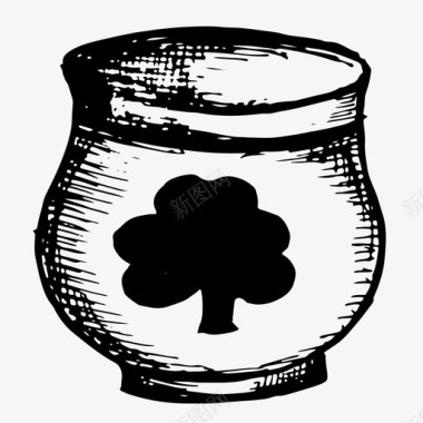 三叶草罐三叶草爱尔兰图标图标