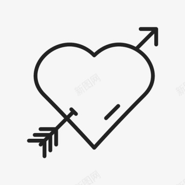 心形箭头日期爱情图标图标
