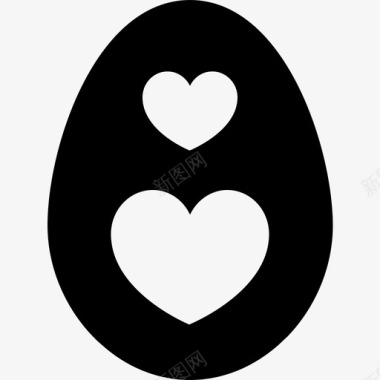 复活节彩蛋彩蛋心脏图标图标