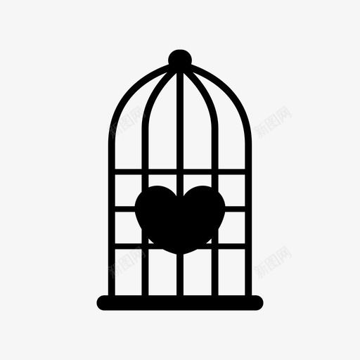 鸟笼可爱爱情图标svg_新图网 https://ixintu.com 可爱 情人节 浪漫 爱情 鸟笼