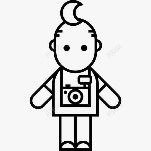 带着假发的摄影师人物有趣的工人图标svg_新图网 https://ixintu.com 人物 带着假发的摄影师 有趣的工人