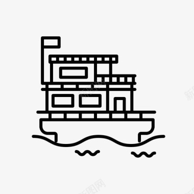 游船帆船海上图标图标