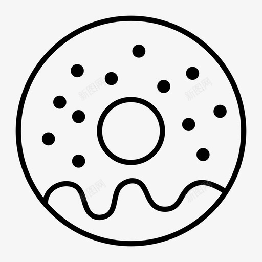甜甜圈蛋糕食品图标svg_新图网 https://ixintu.com 甜甜圈 蛋糕 设计 零食 食品