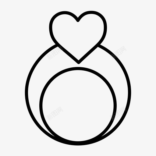 戒指订婚心形图标svg_新图网 https://ixintu.com 女性时尚 婚礼 心形 戒指 珠宝 订婚