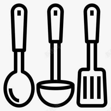 勺烹饪厨房图标图标