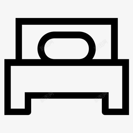 床卧室一张图标svg_新图网 https://ixintu.com 一张 单人的 卧室 床 私人的