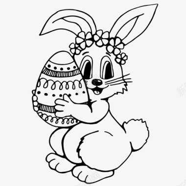 复活节兔子复活节彩蛋宗教图标图标