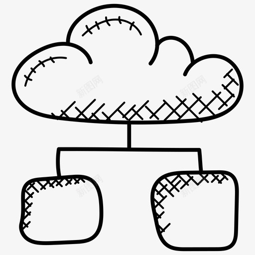 云存储备份技术云计算图标svg_新图网 https://ixintu.com 云存储 云计算 云连接 备份技术 技术涂鸦图标 数据传输