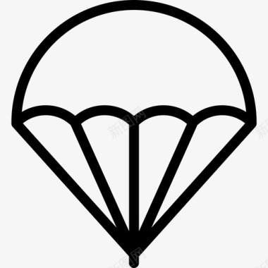 开放式降落伞军事基地直线型图标图标
