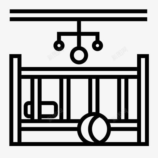 婴儿房婴儿床房子图标svg_新图网 https://ixintu.com 婴儿床 婴儿房 室内 房子