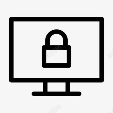 锁定计算机互联网安全图标图标
