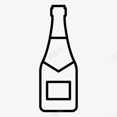 香槟瓶酒饮料图标图标