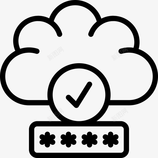 云密码数据安全图标svg_新图网 https://ixintu.com 云密码 安全 数据 数据安全概要