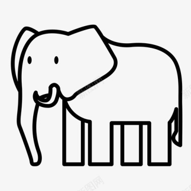大象体亚洲象小象图标图标