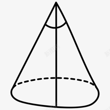 圆锥体三维圆锥体形状圆锥体形状图标图标