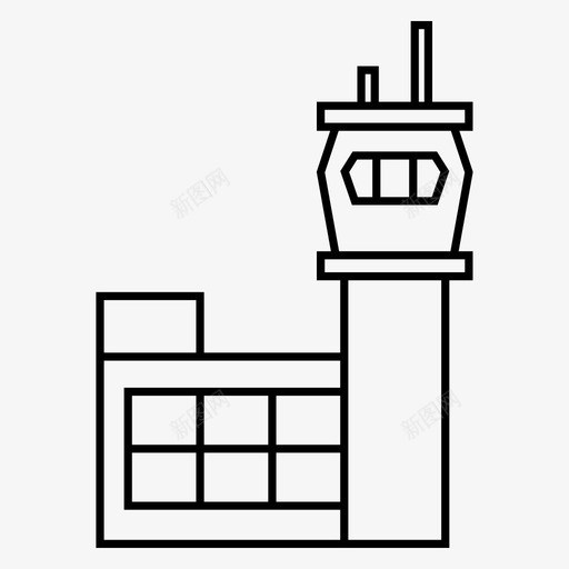 机场大楼中心图标svg_新图网 https://ixintu.com 中心 塔楼 大楼 机场 航站楼