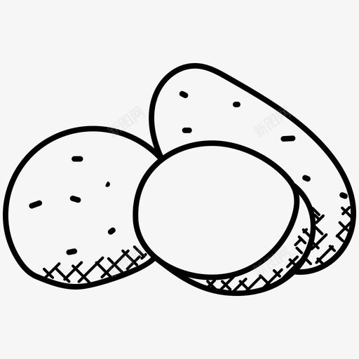 土豆健康饮食有机食品图标svg_新图网 https://ixintu.com 健康饮食 土豆 有机食品 蔬菜 食品和饮料涂鸦图标