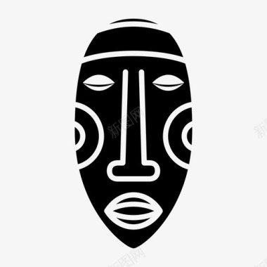面具土著非洲图标图标