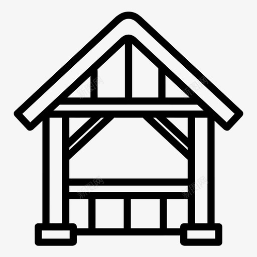 小屋建筑物房屋图标svg_新图网 https://ixintu.com 商店 商店和商店 小屋 建筑物 房屋
