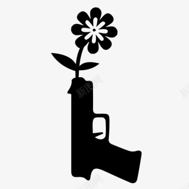 和平禁令鲜花图标图标