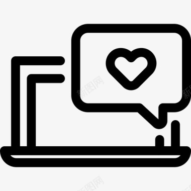 笔记本电脑聊天爱情人节通讯迷航杜姆图标图标