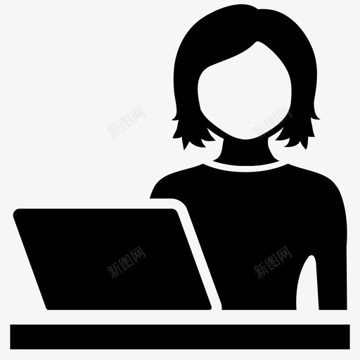 职业女性管理员女商人图标svg_新图网 https://ixintu.com 人力资源管理套件04 女商人 用户 笔记本电脑 管理员 职业女性