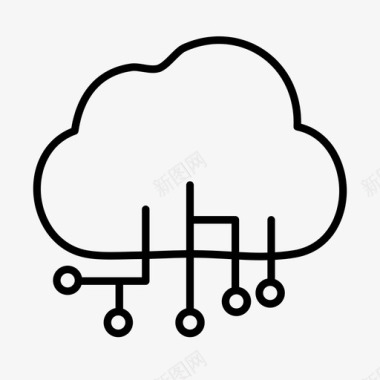 网络基础设施云检索数据图标图标