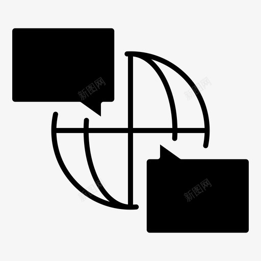 全球讨论商务聊天图标svg_新图网 https://ixintu.com 全球商务字形 全球讨论 商务 聊天