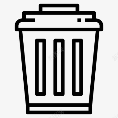垃圾桶垃圾金属图标图标