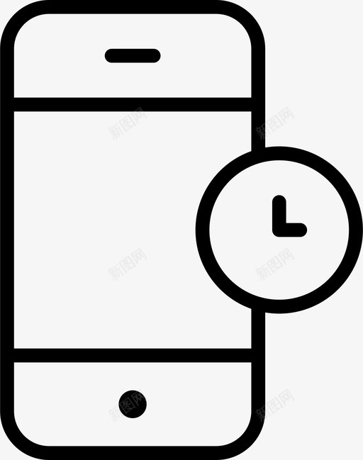 电话时钟设备图标svg_新图网 https://ixintu.com 屏幕精简 手机 时钟 时间 电话 等待 设备