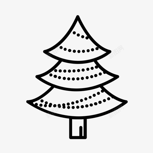 圣诞树针叶树装饰树图标svg_新图网 https://ixintu.com 圣诞树 圣诞树5 装饰树 针叶树