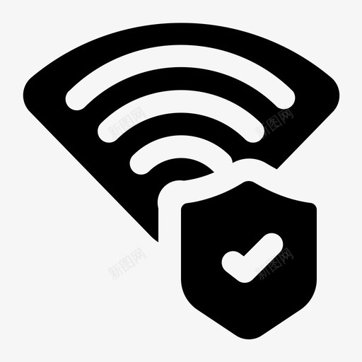 wifi安全确认连接图标svg_新图网 https://ixintu.com wifi安全 互联网 互联网安全循环 无线 确认 连接