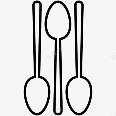 勺子餐厅银器图标图标