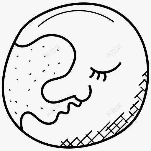月亮新月沉睡的月亮图标svg_新图网 https://ixintu.com 太空和飞机涂鸦图标 新月 月亮 沉睡的月亮