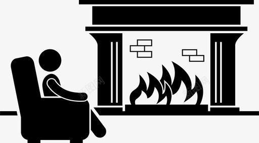 壁炉家房子图标svg_新图网 https://ixintu.com 壁炉 家 家庭内置家具 房子 暖气