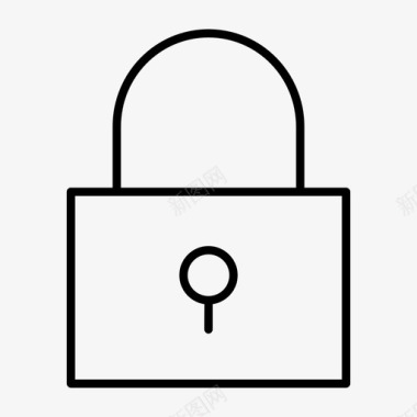 锁定密码基本瘦图标图标