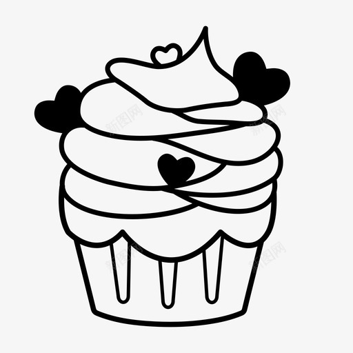 心形纸杯蛋糕心形蛋糕糖霜图标svg_新图网 https://ixintu.com 心形纸杯蛋糕 心形蛋糕 情人节 甜点 糖霜 纸杯蛋糕