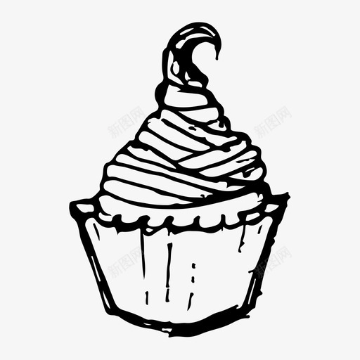 纸杯蛋糕面包房奶油图标svg_新图网 https://ixintu.com 奶油 甜点 素描 纸杯蛋糕 面包房