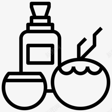 椰子油美容按摩图标图标