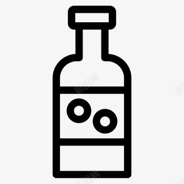 酒瓶秋线图标图标