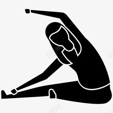 瑜伽姿势体操放松图标图标