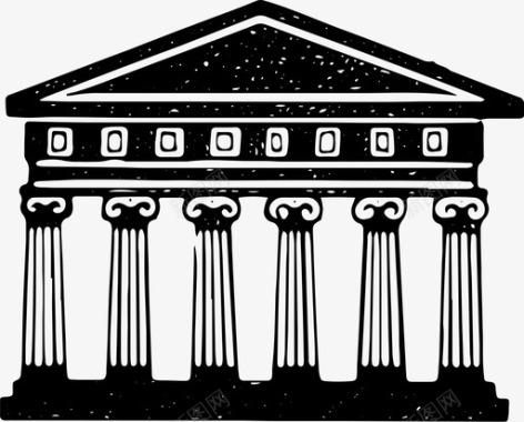 帕台农神庙卫城柱子图标图标