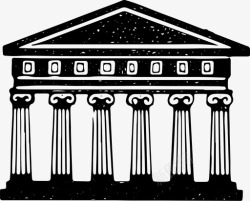希腊帕特农神庙帕台农神庙卫城柱子图标高清图片