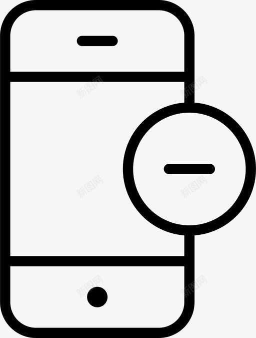 电话删除设备图标svg_新图网 https://ixintu.com 减号 减少 删除 屏幕精简 电话 移动 设备