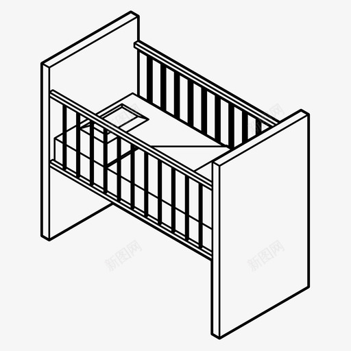 婴儿床卧室放松图标svg_新图网 https://ixintu.com 休息 卧室 基本床 婴儿床 放松 睡眠